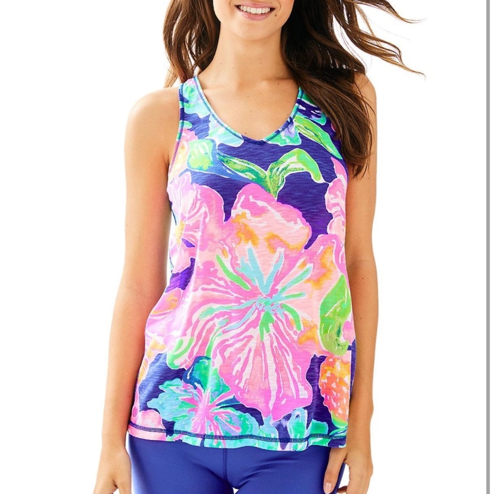 Lilly Pulitzer Luxletic Anisa tank top neons relaxed athletic feminine slouchy